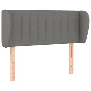 vidaXL Cabeceira de cama c/ abas tecido 83x23x78/88 cm cinzento-escuro