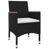 vidaXL 3 pcs conjunto de jantar p/ jardim c/ almofad&otilde;es vime PE/vidro