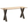 vidaXL P&eacute;s para mesa de jantar em formato de X, 2 pe&ccedil;as, a&ccedil;o natural, 60x(72-73) cm, a&ccedil;o