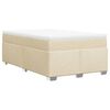 vidaXL Cama boxspring com colch&atilde;o 120x190 cm tecido cor creme