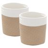 vidaXL Cestos de arruma&ccedil;&atilde;o 2 pcs &Oslash;28x28 cm algod&atilde;o castanho e branco