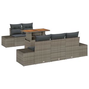 vidaXL Conjunto de Sof&aacute; de Jardim 6 unid. Cinza e Marrom