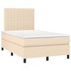 vidaXL Cama boxspring com colch&atilde;o 120x190 cm tecido cor creme