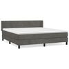 vidaXL Cama com molas/colch&atilde;o 180x200 cm veludo cinzento-escuro
