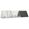 vidaXL Gaiola para coelhos Antracite 302,5x80,5x71 cm A&ccedil;o galvanizado