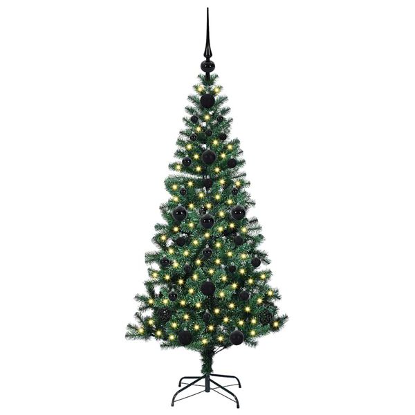 vidaXL &Aacute;rvore de Natal Artificial Pr&eacute;-iluminada Verde 120 cm