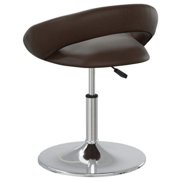 vidaXL Cadeira de jantar girat&oacute;ria couro artificial castanho