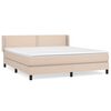 vidaXL Cama com molas/colch&atilde;o 160x200 cm couro artificial cappuccino