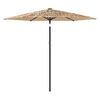 vidaXL Guarda-sol c/ luzes LED e poste de a&ccedil;o 268x268x226 cm castanho