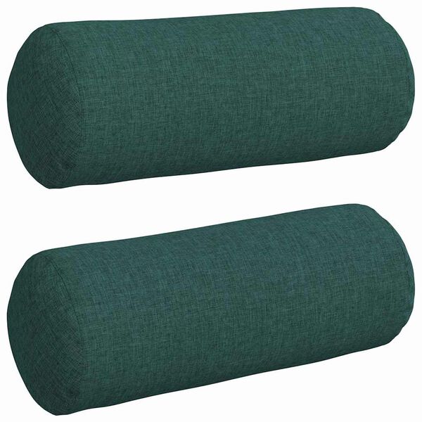 vidaXL Almofadas de Apoio 2 pcs Verde Escuro Ø 15 x 40 cm tecido
