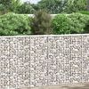 vidaXL Canteiro elevado/cesto gabi&atilde;o trap&eacute;zio 80x20x100 cm a&ccedil;o galvan.