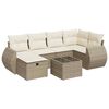 vidaXL 7 pcs conjunto de sof&aacute;s p/ jardim com almofad&otilde;es vime PE bege