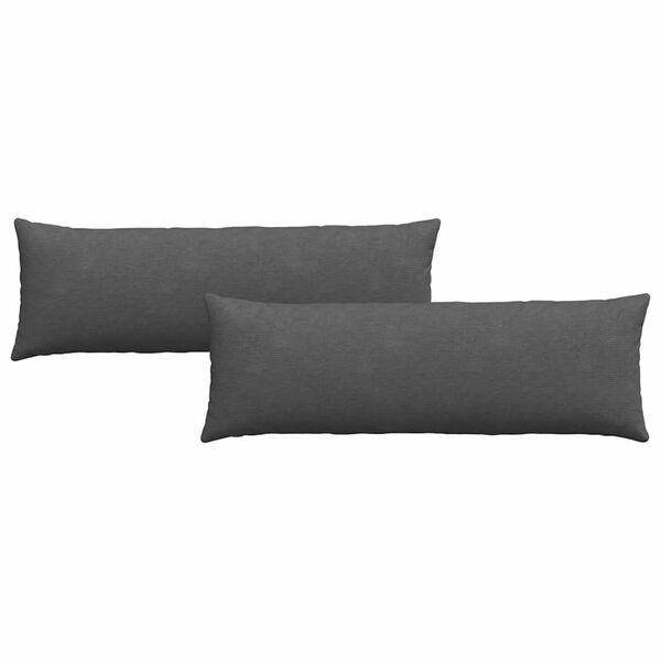 vidaXL Travesseiros de Sof&aacute; 2 pcs Cinza Escuro 120 x 40 cm