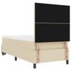 vidaXL Cama Box com colch&atilde;o com cabeceira Creme 80 x 200 cm tecido