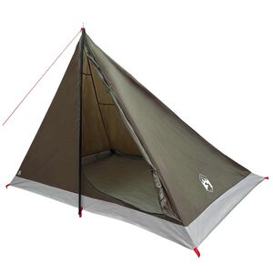 vidaXL Barraca para Caminhadas 4 pessoa Marrom e Cinza