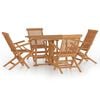 vidaXL 5 pcs conjunto jantar dobr&aacute;vel p/ exterior madeira teca maci&ccedil;a