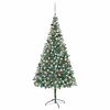 vidaXL &Aacute;rvore Natal artificial pr&eacute;-iluminada c/ bolas e pinhas 210 cm