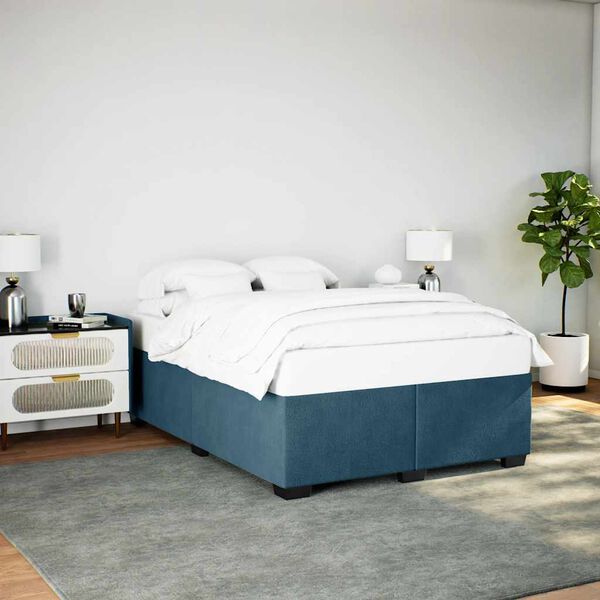 vidaXL Estrutura de cama 140x200 cm veludo azul
