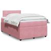 vidaXL Cama boxspring com colch&atilde;o 120x190 cm veludo rosa