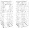 vidaXL Postes/cestos gabião 2 pcs 40x40x100 cm ferro