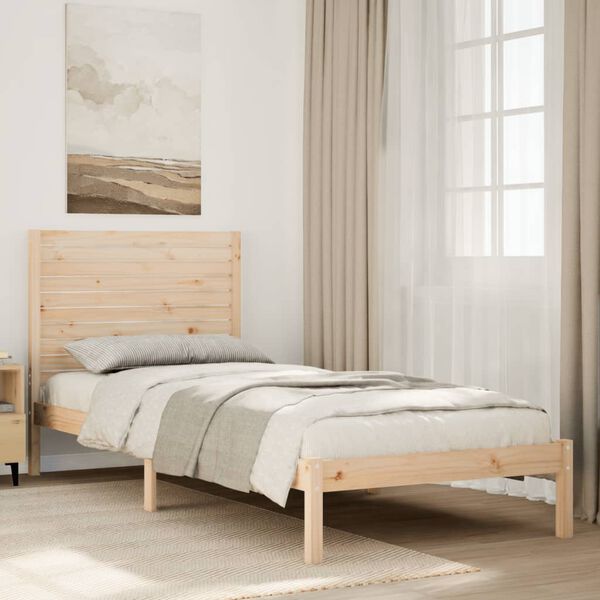 vidaXL Cama extra longa sem colch&atilde;o 100x210 cm madeira maci&ccedil;a