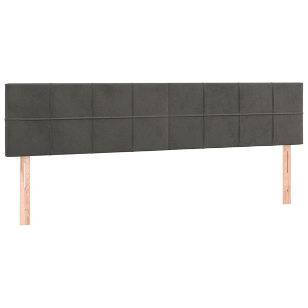 vidaXL Cabeceiras cinzento-escuro 180x5x78/88 cm veludo