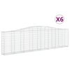 vidaXL Cestos gabi&atilde;o arqueados 6pcs 400x30x100/120cm ferro galvanizado