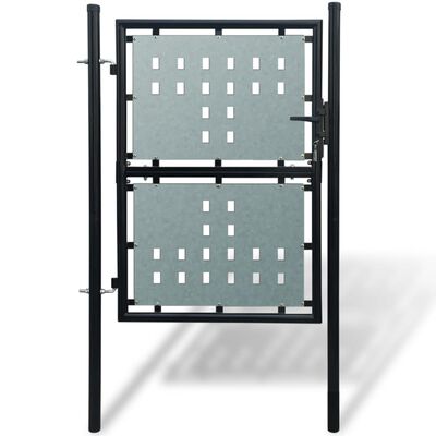 vidaXL Portão de cerca com porta única 100x250 cm preto