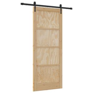 vidaXL Porta Deslizante ORKDAL 86 x 211 cm Madeira de Pinho Maci&ccedil;a