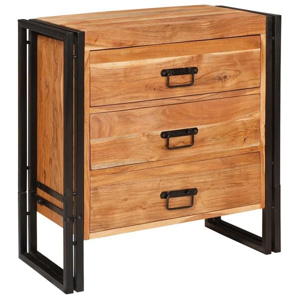 vidaXL Buffet Castanho 66 x 33 x 70 cm Madeira S&oacute;lida de Ac&aacute;cia