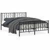 vidaXL Estrutura de cama com cabeceira e p&eacute;s 150x200 cm metal preto