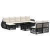 vidaXL Conjunto de Sof&aacute; de Jardim 10 unid. Preto e Branco Creme