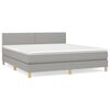 vidaXL Cama com molas/colch&atilde;o 180x200 cm tecido cinzento-claro