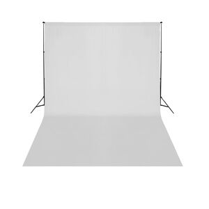 vidaXL Sistema porta-fundos telesc&oacute;pico + fundo branco 3 x 5 m