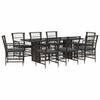vidaXL Conjunto de Jantar para Exterior 9 unid. Preto vime PE