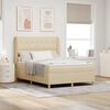 vidaXL Cama Box Springs com Colch&atilde;o Cinza Escuro 90x190 cm Creme
