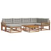 vidaXL Conjunto de Sof&aacute;s para Exterior 7 pcs Cinza Natural e Claro
