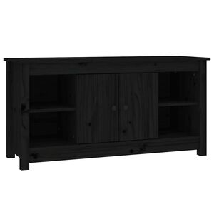 vidaXL M&oacute;vel de TV 103x36,5x52 cm madeira de pinho maci&ccedil;a preto