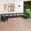 vidaXL 10 pcs conjunto lounge de jardim pinho maci&ccedil;o preto