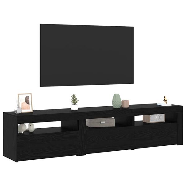vidaXL Gabinete para TV 2 pcs Carvalho Preto 180 x 35 x 40 cm