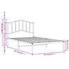 vidaXL Estrutura de cama em metal com cabeceira 107x203 cm branco