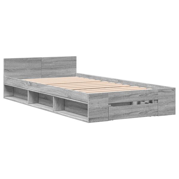 vidaXL Estrutura de cama c/ gaveta 90x190 cm derivados de madeira