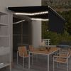 vidaXL Toldo retr&aacute;til manual com estore e luzes LED 4,5x3 m antracite