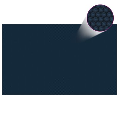 vidaXL Película p/ piscina PE solar flutuante 260x160 cm preto e azul