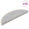 vidaXL Tapetes de escada 15 pe&ccedil;as 56x17x3 cm prateados semicirculares