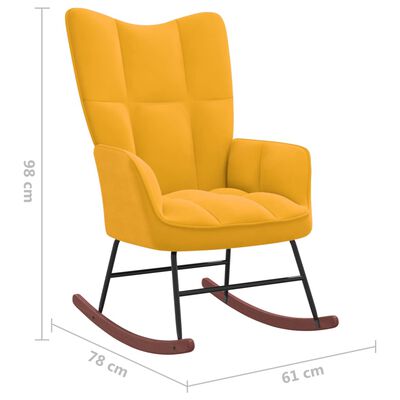 vidaXL Cadeira de baloiço veludo amarelo mostarda