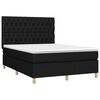 vidaXL Cama box spring c/ colch&atilde;o e LED 140x190 cm tecido preto