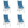 vidaXL Almofad&otilde;es para cadeiras altas4 pcs mesclado tecido azul