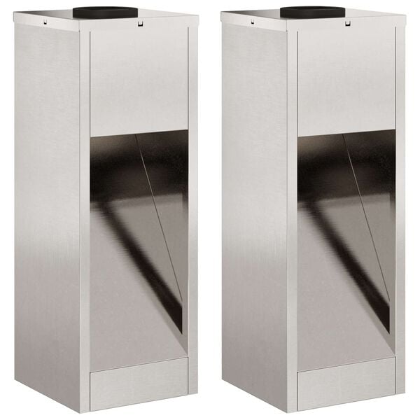 vidaXL Luz Solar LED de Caminho 2 pcs Aço inoxidável Aço inoxidável