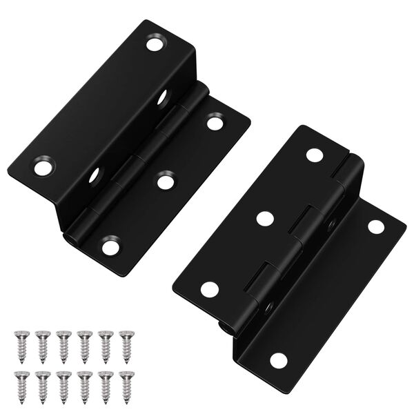 vidaXL Dobradi&ccedil;a 2 pcs Preto 38 x 17 x 60 mm Ferro